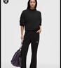lululemon丨Loungeful 女士高腰喇叭褲*拉絨 LW5IQ2A 黑色 L 曬單實(shí)拍圖