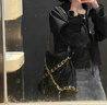 CHARLES&KEITH子母鏈條大容量流浪包托特包單肩斜挎包女包禮物CK2-40671449 【L號】Noir黑銀 L 曬單實(shí)拍圖