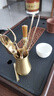 久堂純黃銅夾杯子的夾子茶具配件茶道六君子套裝茶杯茶葉夾茶刀三件套 黃銅高低花瓶茶道六君子 曬單實(shí)拍圖