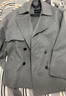 UR冬季新款女裝簡(jiǎn)約氣質(zhì)腰帶雙排扣大衣外套UWJ150084 冷灰 M 曬單實(shí)拍圖