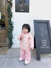 G.duck小黃鴨一周歲禮服寶寶衣服嬰兒分體套裝春秋兒童漢服唐裝小女孩 粉紅色 90 尺碼1~2歲【 80-90cm】cm 曬單實(shí)拍圖