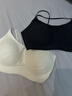 ubras26新款無(wú)尺碼微辣美背帶字母雙肩帶文胸無(wú)痕不掉肩運動(dòng)瑜伽內衣 高雅黑色 均碼 U 曬單實(shí)拍圖