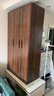 易寶林衣柜現代簡(jiǎn)約翻開(kāi)門(mén)大衣柜胡桃色板式衣柜臥室家用出租房掛衣柜子 100CM胡桃色丨三門(mén)+送貨上門(mén) 曬單實(shí)拍圖