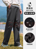駱駝（CAMEL）加絨褲男工裝風(fēng)新款防風(fēng)保暖防潑軟殼傘兵運動(dòng)長(cháng)褲女 C15CAY6014，幻影黑，男 L 曬單實(shí)拍圖