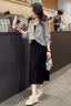 唐菓蜜連衣裙女2026春夏新款女裝韓版時(shí)尚百搭防曬襯衫顯瘦吊帶裙子 灰色襯衫+黑色吊帶裙 M 曬單實(shí)拍圖