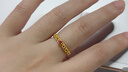周六福（ZLF） 黃金戒指女款5G足金甜酷溯光碧璽黃金鑲嵌指環(huán) 13號-2.05g 曬單實(shí)拍圖