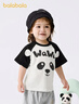 巴拉巴拉嬰兒t恤寶寶上衣女童衣服男童短袖夏裝甜美可愛(ài) 黑色90001 100 曬單實(shí)拍圖