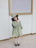 幼歌（YOUGE）女童柔軟全棉長(cháng)袖連衣裙兒童2026春季新款森系印花裙子 綠色 110 cm 曬單實(shí)拍圖
