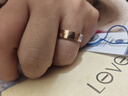 卡地亞（Cartier）戒指男女同款 LOVE情侶對戒結婚婚戒送愛(ài)人女友老婆結婚生日禮物 B4084800 18K玫瑰金色 5.5mm 58 曬單實(shí)拍圖