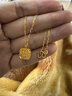 周六福爆閃方糖黃金項鏈吊墜38婦女節禮物計價(jià)A0613172 約4.21g 40+5cm 曬單實(shí)拍圖