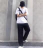 回力褲子男春秋寬松休閑褲男簡(jiǎn)約直筒男褲闊腿褲運動(dòng)褲長(cháng)褲黑色XL 曬單實(shí)拍圖
