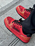 卡賓鞋子男春季2026馬年限定紅色本命年休閑板鞋百搭厚底增高喜慶潮鞋 棗紅色 41 【標準皮鞋尺碼】 曬單實(shí)拍圖