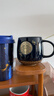 星巴克杯子辦公咖啡杯陶瓷水杯純色銅章馬克杯子帶蓋禮物大容量經(jīng)典魚(yú)鱗 藍色帶原盒414ml 曬單實(shí)拍圖