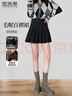 雪茜曼毛呢百褶裙女秋冬2025新款高腰顯瘦jk學(xué)院小個(gè)子a字半身裙 曬單實(shí)拍圖