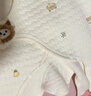 婧麒（JOYNCLEON）新生嬰兒衣服初生寶寶偏開(kāi)和尚服護肚連體衣春秋季無(wú)骨哈衣服 桔帽小熊 52cm 曬單實(shí)拍圖