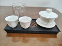 琦軒源羊脂玉瓷功夫茶具三件套家用酒店宿舍泡茶碗三才蓋碗茶杯帶茶盤(pán) 曬單實(shí)拍圖