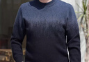 寶財羊爸爸裝重磅毛衣冬季加絨加厚含羊毛圓領(lǐng)針織衫中老年人男裝上衣服 曬單實(shí)拍圖