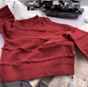 百圖betu女裝冬季新款毛衣半高領(lǐng)流蘇設計圣誕氛圍毛衣女2412T08 紅色 M 曬單實(shí)拍圖