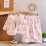 五小七童裝女童春秋季套裝新款0-4歲小兒童外套女寶寶衣服三件套 粉色+包包 80 尺碼7-11月cm 曬單實(shí)拍圖