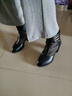 富貴鳥(niǎo)真皮女鞋春夏季皮鞋女粗跟網(wǎng)紗短靴子高跟女士百搭媽媽鞋鏤空涼鞋 FN0204/0031N黑色 （跟高5.8CM） 37 曬單實(shí)拍圖