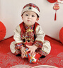 羅蒙周歲禮服抓周服男寶寶女寶百天滿(mǎn)月生日唐裝新中式演出服 冬款 L 曬單實(shí)拍圖