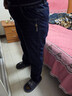 邦菲爾牛仔褲女松緊腰褲子高腰彈力女褲新款中年媽直筒褲大寬松顯瘦碼媽 深藍001+黑色081【共兩條】 36碼兩尺8(160-170斤) 曬單實(shí)拍圖