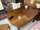 晨巢 餐桌 實(shí)木餐桌 可伸縮折疊圓桌餐桌家用現代中式飯桌餐廳家具 1.38米胡桃色 一桌六椅 曬單實(shí)拍圖