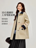 茵曼（INMAN）茵曼巴恩風(fēng)撞色中長(cháng)款風(fēng)衣2026春女裝新款復古工裝外套 土卡其 S 曬單實(shí)拍圖