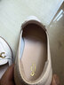 金利來(lái)（Goldlion）女鞋媽媽皮鞋一腳蹬淺口女單鞋坡跟圓頭樂(lè )福鞋 G662330071 米白36 曬單實(shí)拍圖