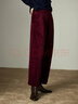 初語(yǔ)燈芯絨休閑褲女2025冬季新款梨型顯瘦遮胯復古香蕉褲 安可拉紅 27 曬單實(shí)拍圖