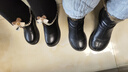 紅蜻蜓兒童秋冬季女童鞋皮靴軟底中大童棉鞋短靴馬丁靴子Q54BM001黑色34 曬單實(shí)拍圖
