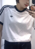 阿迪達斯（adidas）3 STRIPES T-SHIRT 日常運動(dòng)短袖圓領(lǐng)T恤 KE0920白色 曬單實(shí)拍圖