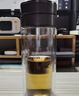 希諾（heenoor）茶水分離玻璃杯男士雙層大容量杯子隔熱泡茶杯高檔商務(wù)送禮水杯 本色-禮盒裝320ml 曬單實(shí)拍圖