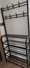拜浦門(mén)口多層鐵藝鞋架衣帽架一體多功能家用鞋架子大容量鞋子架鞋帽架 高級黑5層80cm長(cháng) 【升級加固 穩固加粗】 曬單實(shí)拍圖