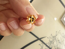 六福珠寶 黃金耳釘四時(shí)春花四葉草足金禮物 計價(jià)G01G0024DS 約1.23克 曬單實(shí)拍圖