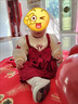 G.duck小黃鴨女童套裝春秋款連衣裙周歲女寶寶公主裙禮服兒童秋冬兩件套 紅色春秋套裝（花朵款夾子） 90 尺碼1~2歲【 80-90cm】 曬單實(shí)拍圖