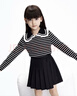 little MO&Co.含羊毛 童裝冬季女童娃娃領(lǐng)打底衫毛衣兒童針織衫女孩 黑白條色 120 120/56 曬單實(shí)拍圖
