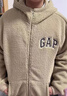 蓋璞（GAP）男女裝毛氈布logo仿羊羔絨連帽衛衣外套609272 卡其色 L (175/96A) 亞洲尺碼 曬單實拍圖