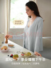 ubras軟綿綿帶杯墊吊帶開(kāi)衫長(cháng)褲薄絨女款舒服蕾秋冬睡衣家居服 吊帶開(kāi)衫褲子-漣漪藍色 M 曬單實(shí)拍圖
