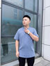 PRIDEME嬰肌親膚感 2026夏季薄款冰絲莫代爾純色t恤男短袖休閑百搭半袖男 X521-牛仔藍 XL 體重建議【130-145斤】 曬單實(shí)拍圖