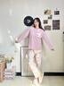 媞妮歐（DINIO）2026新款純棉帶胸墊睡衣女款春秋季長(cháng)袖圓領(lǐng)家居服套裝甜美休閑 曬單實(shí)拍圖