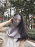Siggi真絲長(cháng)款防曬面罩女夏季遮臉?lè )里L(fēng)口罩披風(fēng)長(cháng)款面罩女送女生 曬單實(shí)拍圖