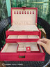 VLANDO真皮首飾盒2025新款新婚禮物生日送女友耳環(huán)飾品收納盒酒紅三層 曬單實(shí)拍圖