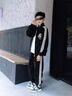 Dudant國際品牌男童秋裝套裝2026新款春秋款運動(dòng)服洋氣時(shí)髦酷帥潮牌 黑色 120 建議110-120 曬單實(shí)拍圖