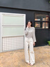 周淼ZHOUMIAO【Row老錢(qián)美學(xué)】白色低腰女士牛仔褲 純棉百搭直筒褲 純凈白 M 褲長(cháng)104腰圍76 曬單實(shí)拍圖