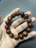 妍韻珠寶半沉水級海南黃花梨手串虎斑紋把玩件男女款文玩佛珠手鏈15mm21克 曬單實(shí)拍圖