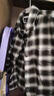 優(yōu)衣庫女裝法蘭絨箱型襯衫/格紋美式復古479085 09 黑色 S /155/80A 曬單實(shí)拍圖