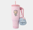 野獸派家居（tbh）保溫杯HelloKitty巨無(wú)霸吸管隨行杯不銹鋼保冷杯水杯喝水杯子禮物 巨無(wú)霸保溫杯 粉色豹紋 (含mini收納包掛件) 1200ml (含mini收納包掛件) 曬單實(shí)拍圖