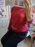 歐妤純棉春秋季時(shí)尚印花女裝新款長(cháng)袖T恤女士寬松顯瘦圓領(lǐng)打底衫上衣 酒紅色【白p龍貓】 XL 建議110-120斤 曬單實(shí)拍圖