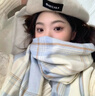 邦帛世圍巾冬季女高級感藍色格子披肩2026百搭韓系學(xué)生圍脖女神節禮物 圍巾【淺藍色格子】 曬單實(shí)拍圖